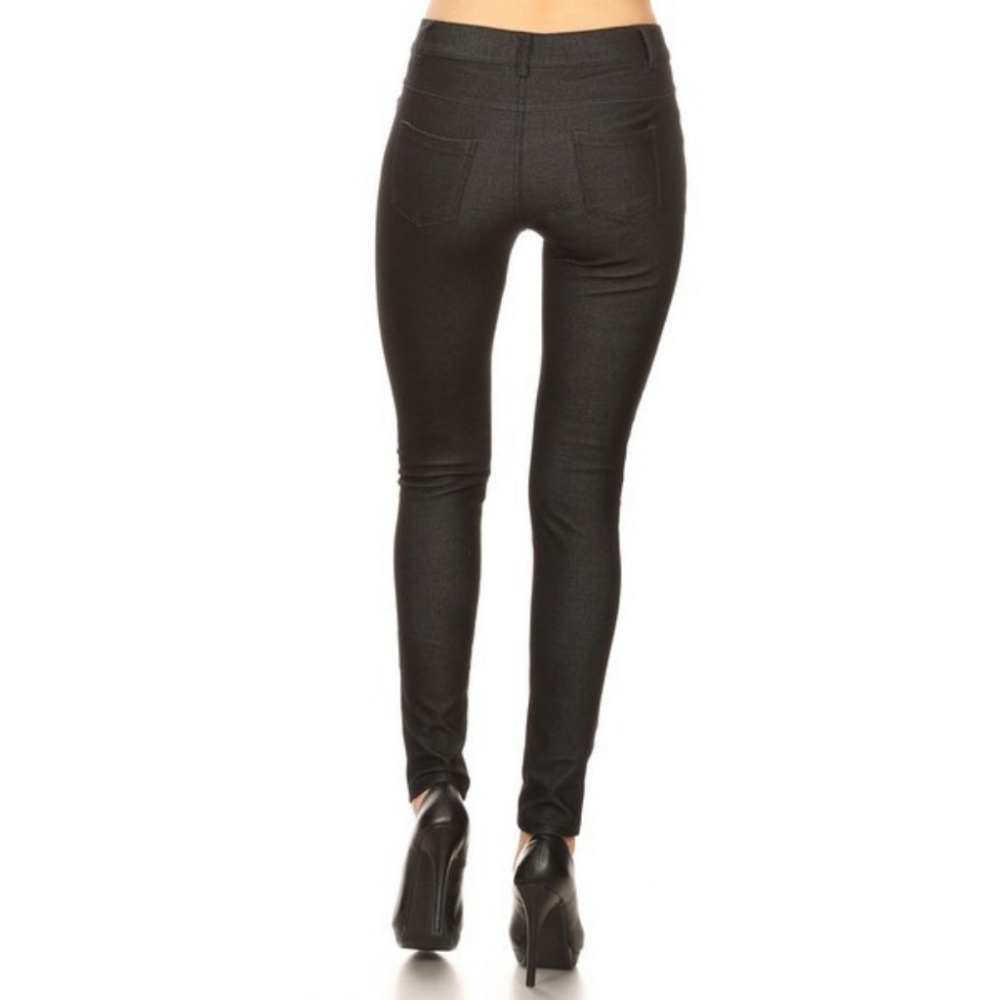 Women's 5-Pocket Skinny Jeggings Leggings Pants BK - Picture 3 of 6